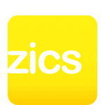 Logo Agência ZICS [vertical branco]